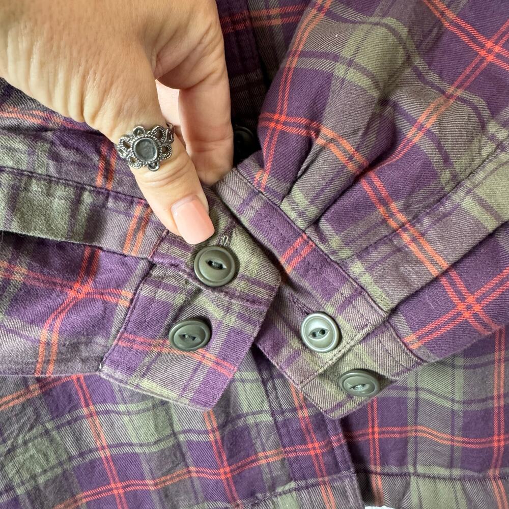 L.L.Bean Women's Flannel Jacket Fur Lined Plaid Oversized Gorpcore Outdoors Barn - Picture 9 of 12